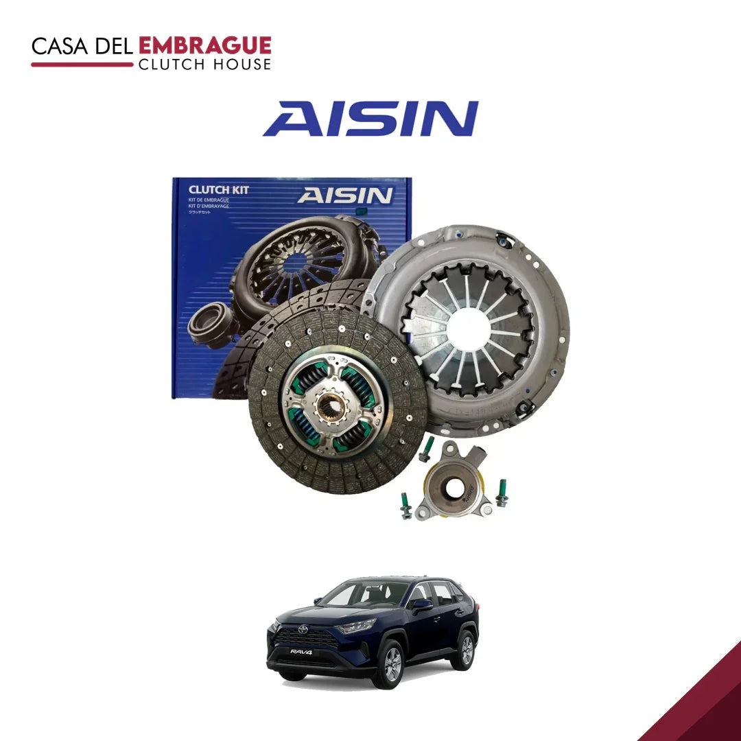 Kit de embrague AISIN y auto Toyota RAV4, Casa del Embrague, repuesto automotriz.