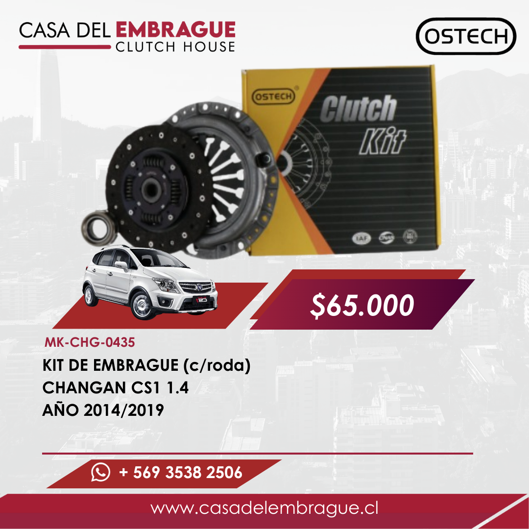 Kit de Embrague Changan CS1 1.4 (2014–2019) con Rodamiento