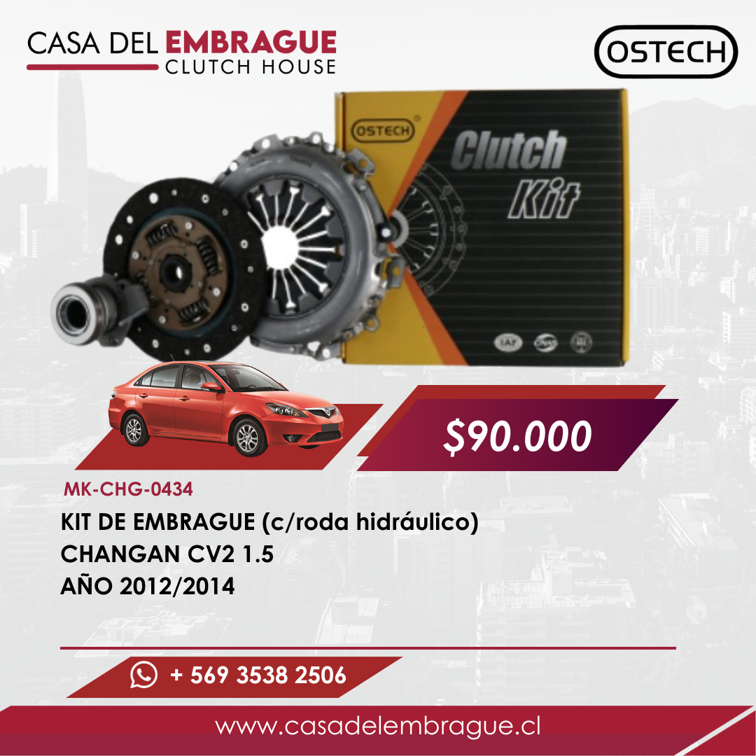Kit de Embrague Changan CV2 1.5 (2012–2014) con Rodamiento Hidráulico