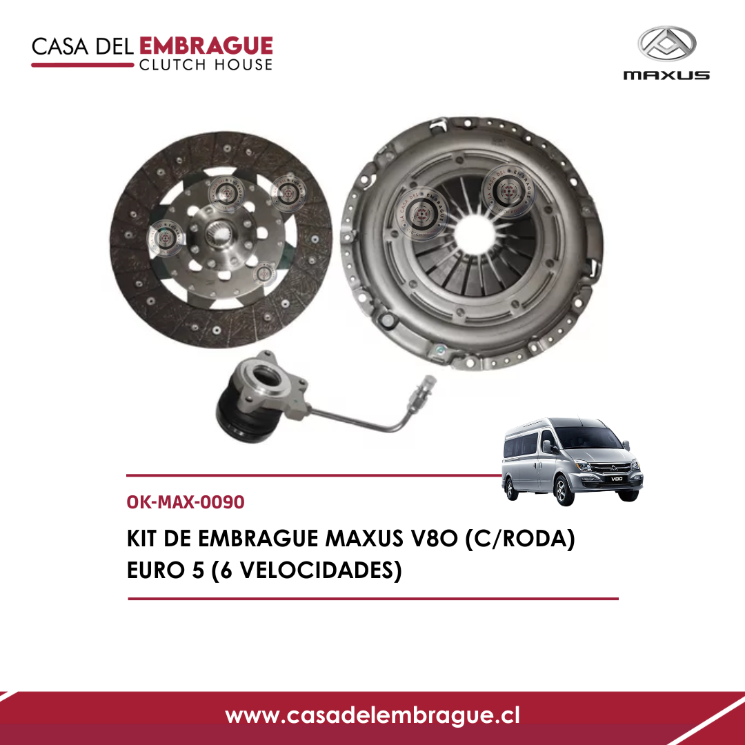 Kit de Embrague Maxus V80 (con Rodamiento) – Euro 5, Caja 6 Velocidades