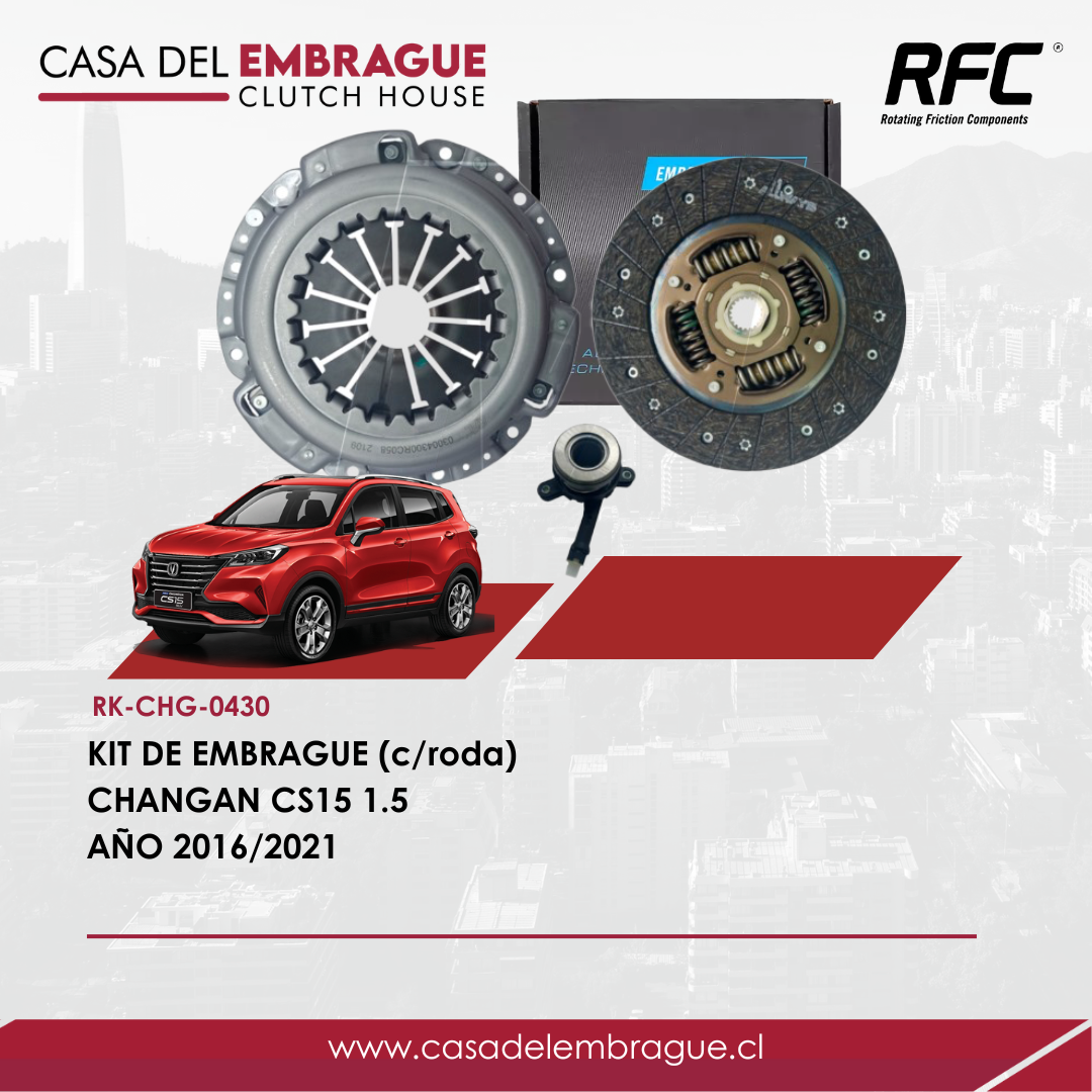 Kit de Embrague Changan CS15 1.5 (con Rodamiento) – Años 2016 a 2021
