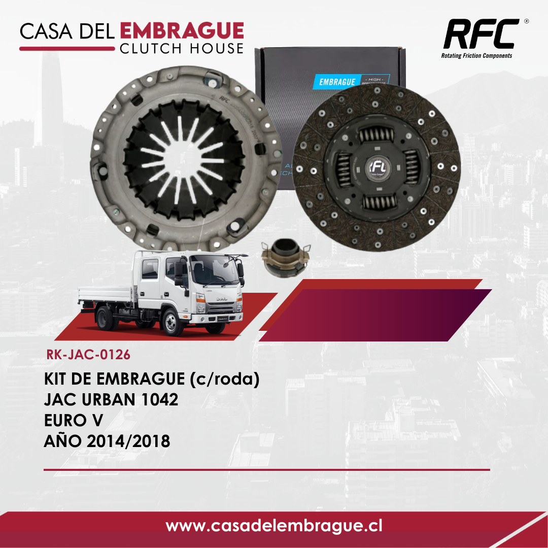 Kit de Embrague JAC Urban 1042 (con Rodamiento) – Euro V, Años 2014 a 2018