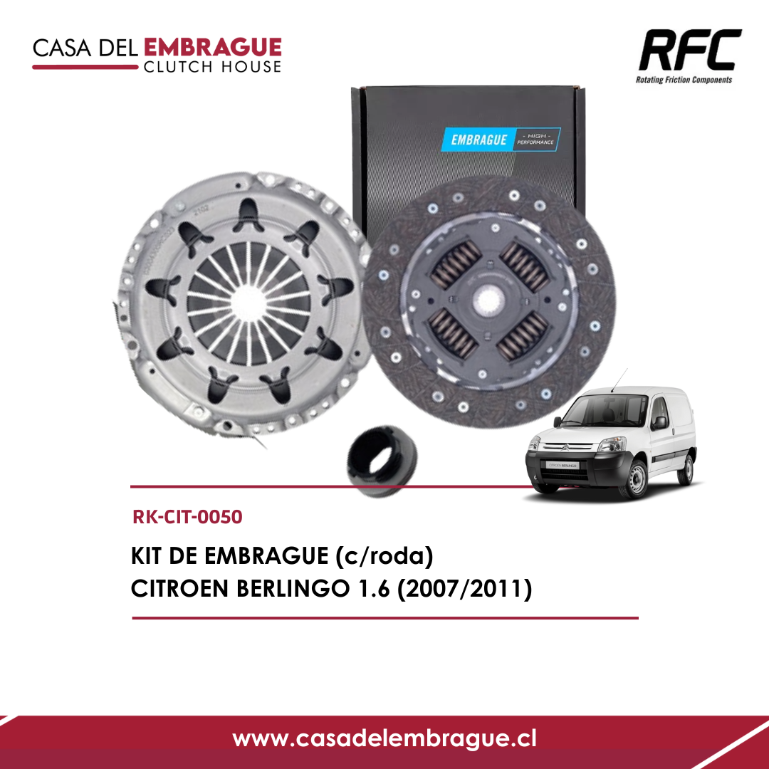 Kit de Embrague Citroën Berlingo 1.6 (con Rodamiento) – Años 2007 a 2011