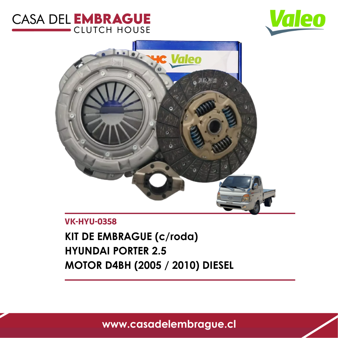 Kit de Embrague Hyundai Porter 2.5 Diesel D4BH (2005–2010)