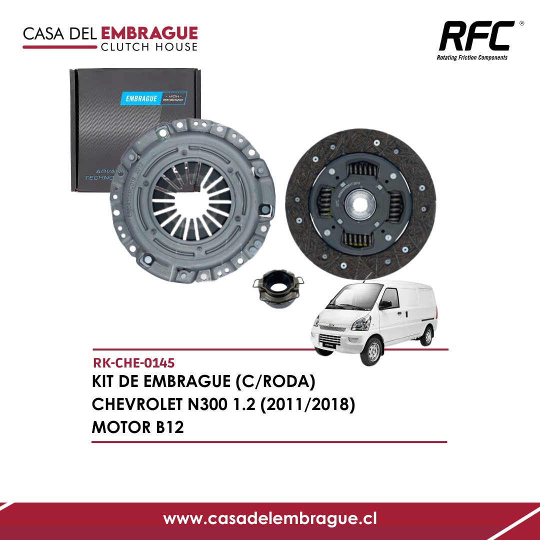 Kit de Embrague Chevrolet N300 1.2 (con Rodamiento), Años 2011 a 2018