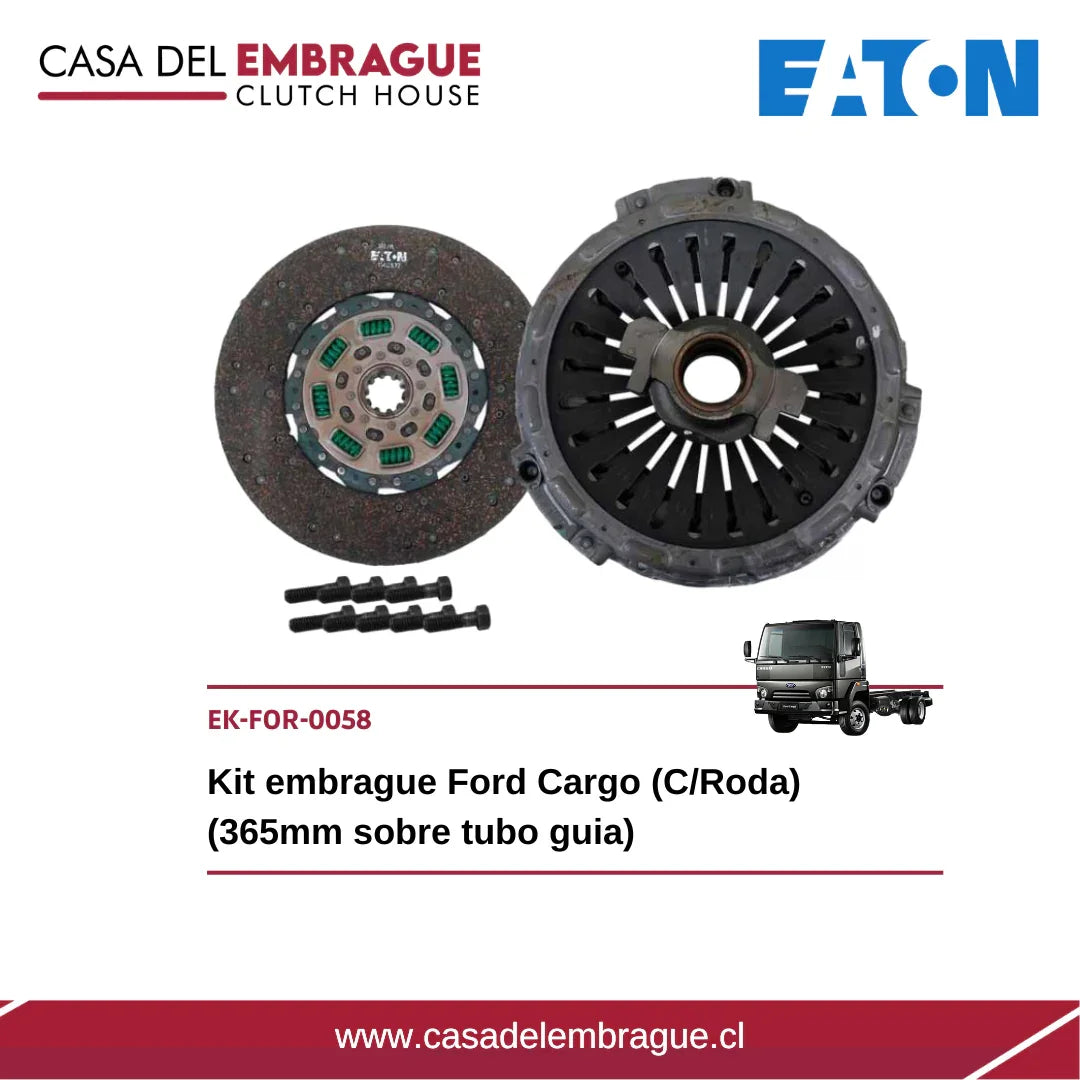 Kit embrague Ford Cargo 365mm con disco, prensa y pernos, Casa del Embrague, Eaton