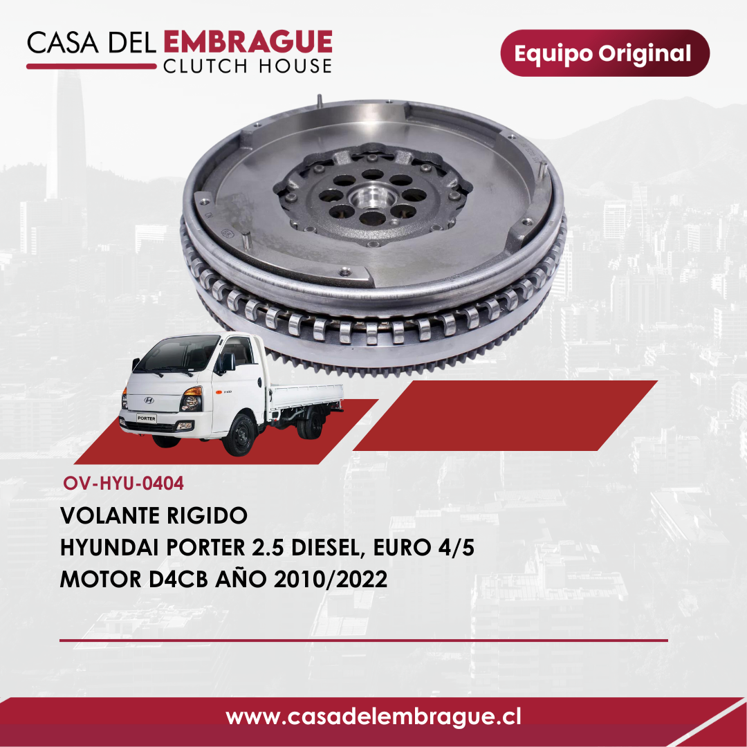 Volante Rígido Hyundai Porter 2.5 Diésel, Euro 4/5, Años 2010 a 2022