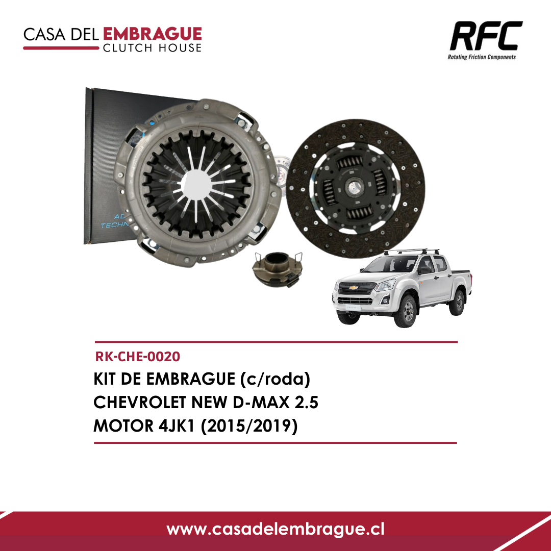Kit de Embrague Chevrolet New D-Max 2.5 (con Rodamiento), Años 2015 a 2019