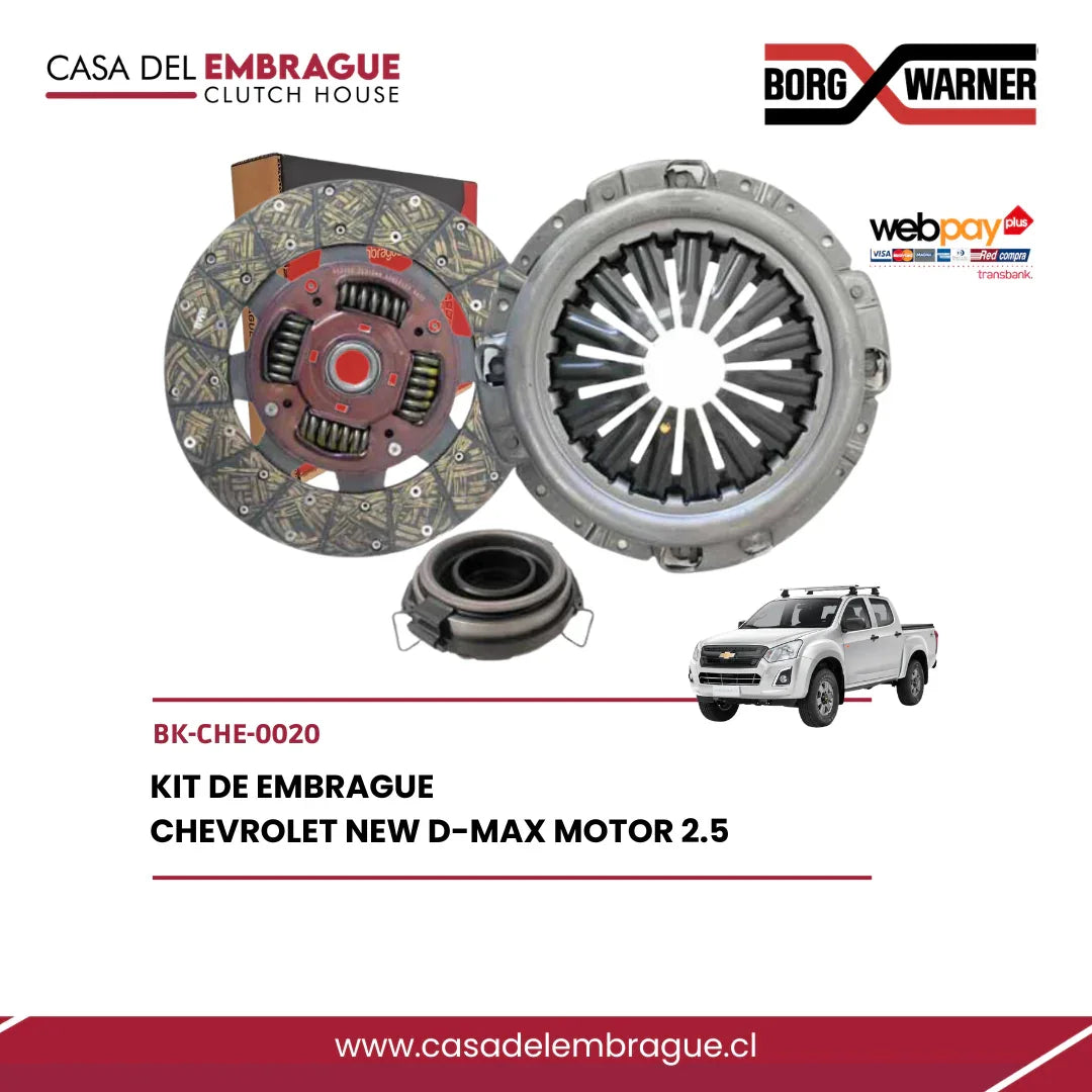 Kit de embrague Chevrolet D-Max 2.5 Borg Warner Casa del Embrague, imagen producto automotriz