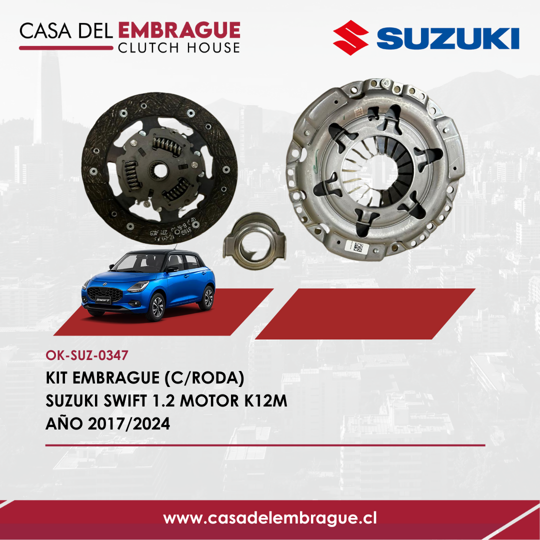 Kit de Embrague Suzuki Swift 1.2 (con Rodamiento), Años 2017 a 2024