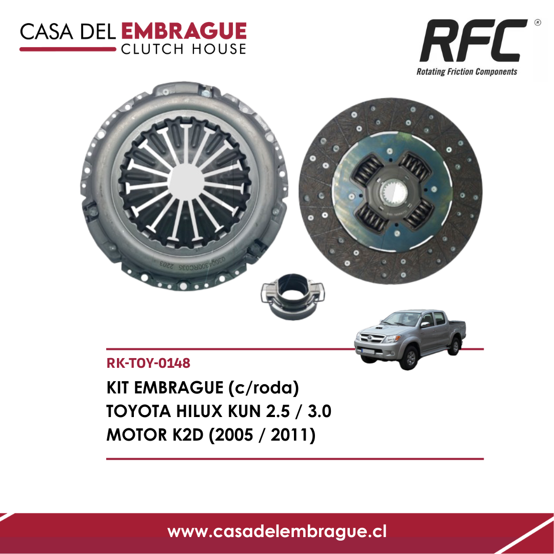 Kit de Embrague Toyota Hilux KUN 2.5 3.0 Diésel 2005–2011