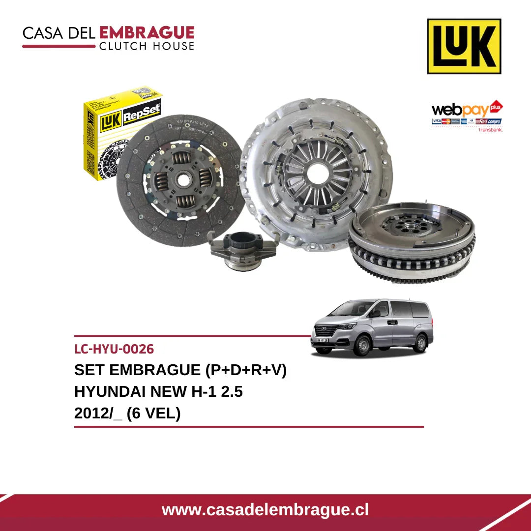 Set de embrague LUK para Hyundai H-1 2.5 2012, accesorios automotrices Casa del Embrague