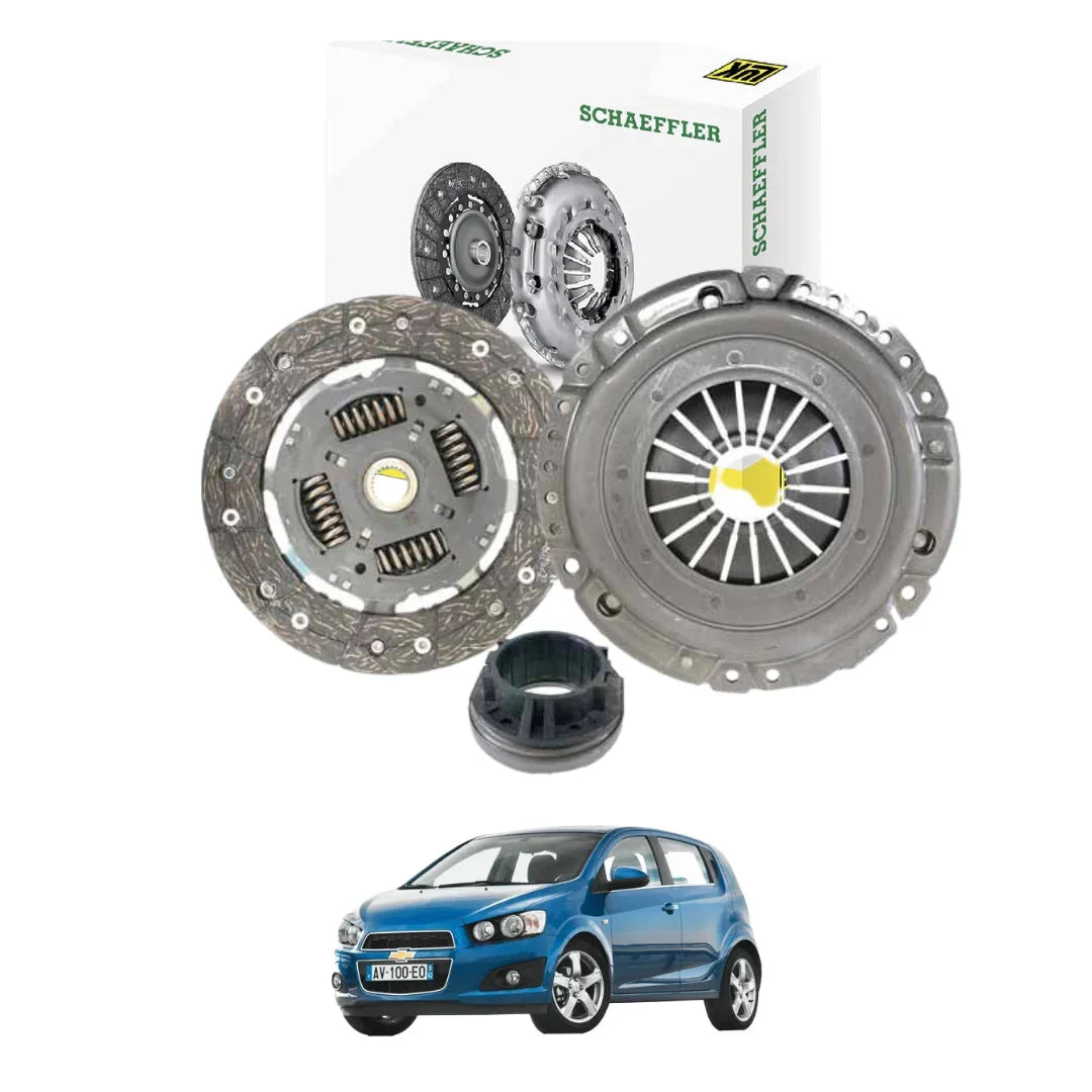 Kit de embrague automotriz Schaeffler con auto azul, Casa del Embrague