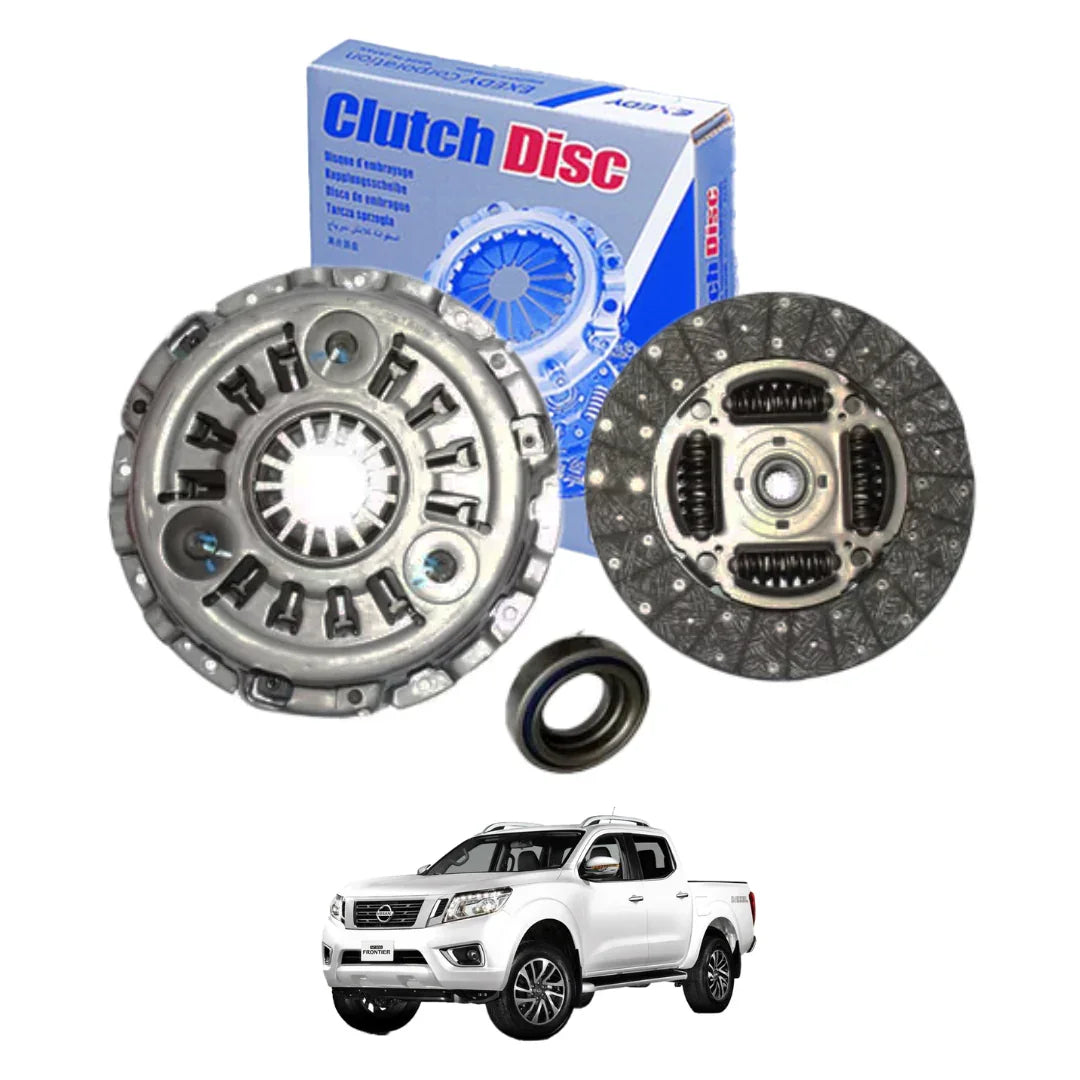 Kit de embrague Nissan NP300 con disco, caja y pickup blanca, Casa del Embrague