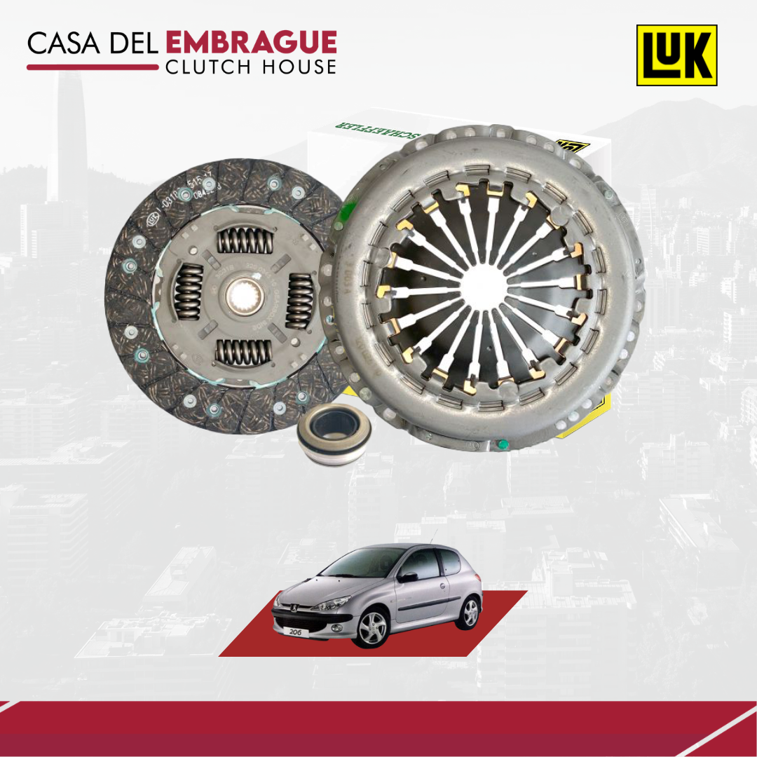 Kit de embrague Peugeot 206 1.6 (C/Roda) motor TU5J (bencinera)