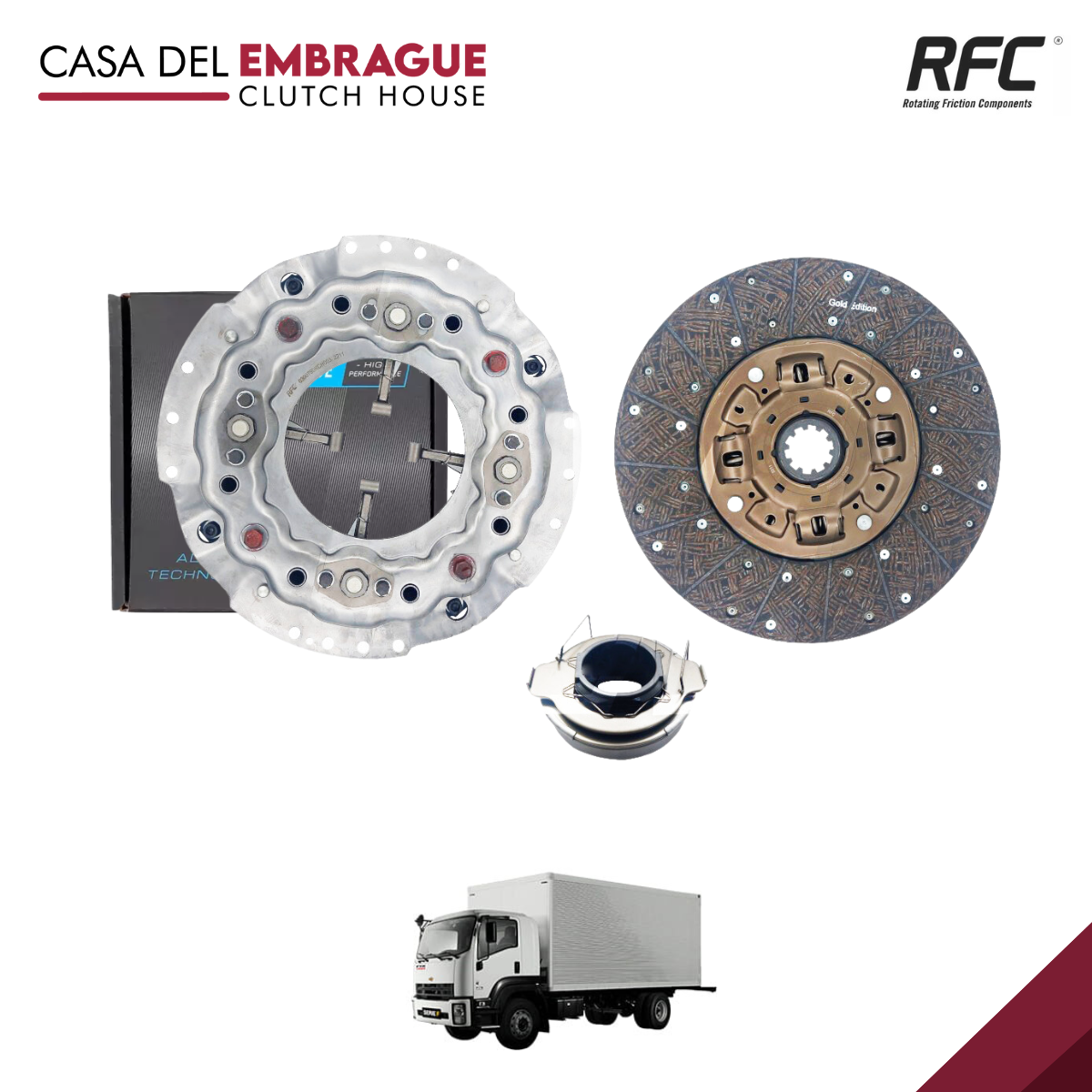 Kit de Embrague Chevrolet FTR / FVR (con Rodamiento) – Años 2004 en adelante