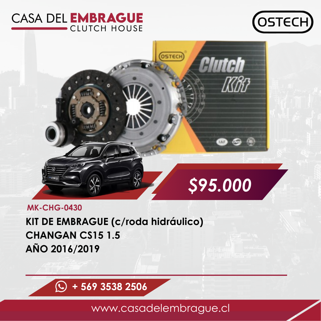 Kit de Embrague Changan CS15 1.5 (2016–2019) con Rodamiento Hidráulico