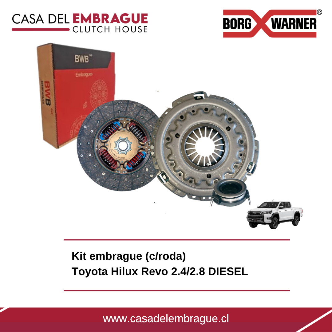 Kit embrague Toyota Hilux Revo 2.4/2.8 (C/Roda)