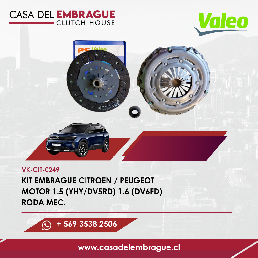 Kit de Embrague Citroën Peugeot Diésel 1.5 DV5RD y 1.6 DV6FD (C/Rodamiento Mecánico)