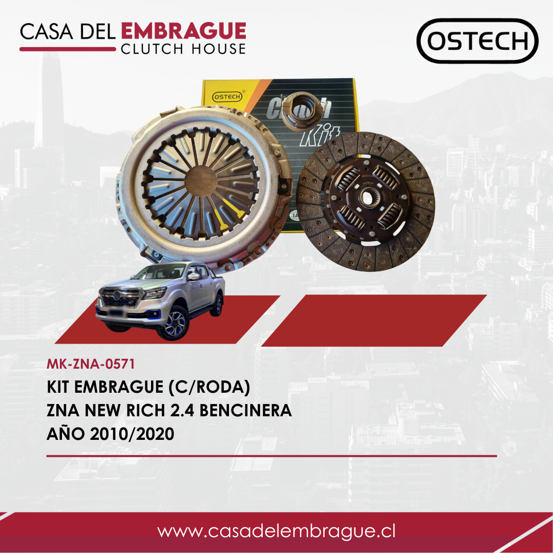 Kit de Embrague ZNA New Rich 2.4 Bencinera (2010–2020) con Rodamiento
