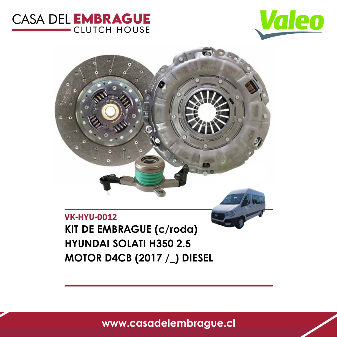 Kit de Embrague Hyundai Solati H350 2.5 D4CB Diésel 2017– (C/Rodamiento)