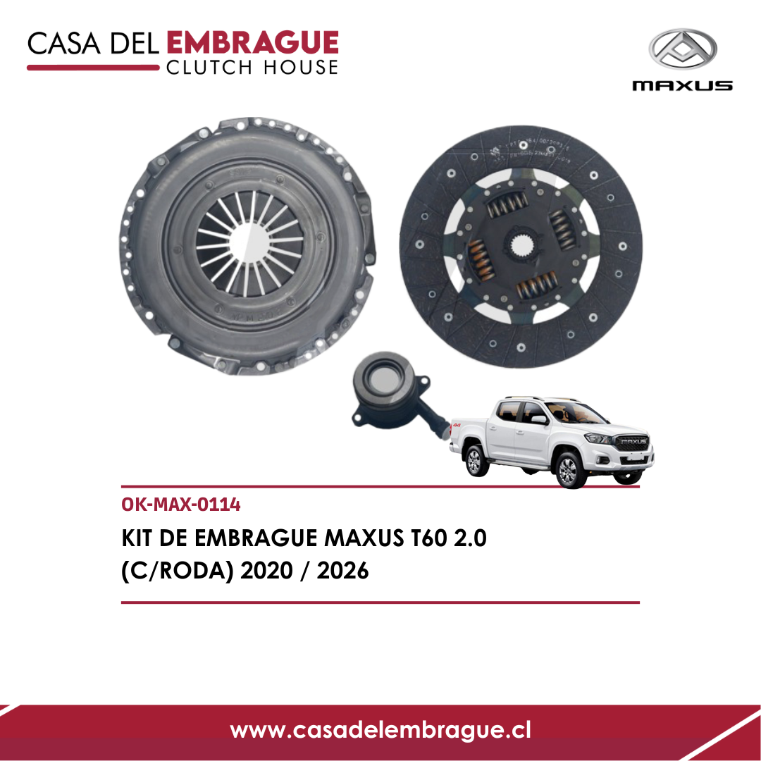 Kit de Embrague Maxus T60 2.0 (con Rodamiento) – Años 2020 a 2026